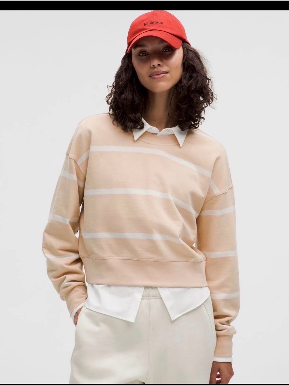Perfectly Oversized Cropped Crew Stripe
